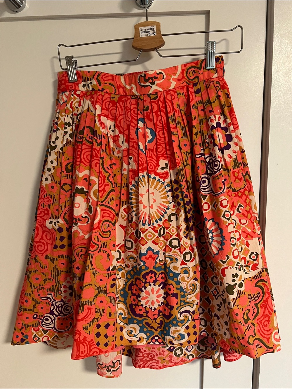 J. Crew Coral Multicolor Printed asymmetrical Skirt